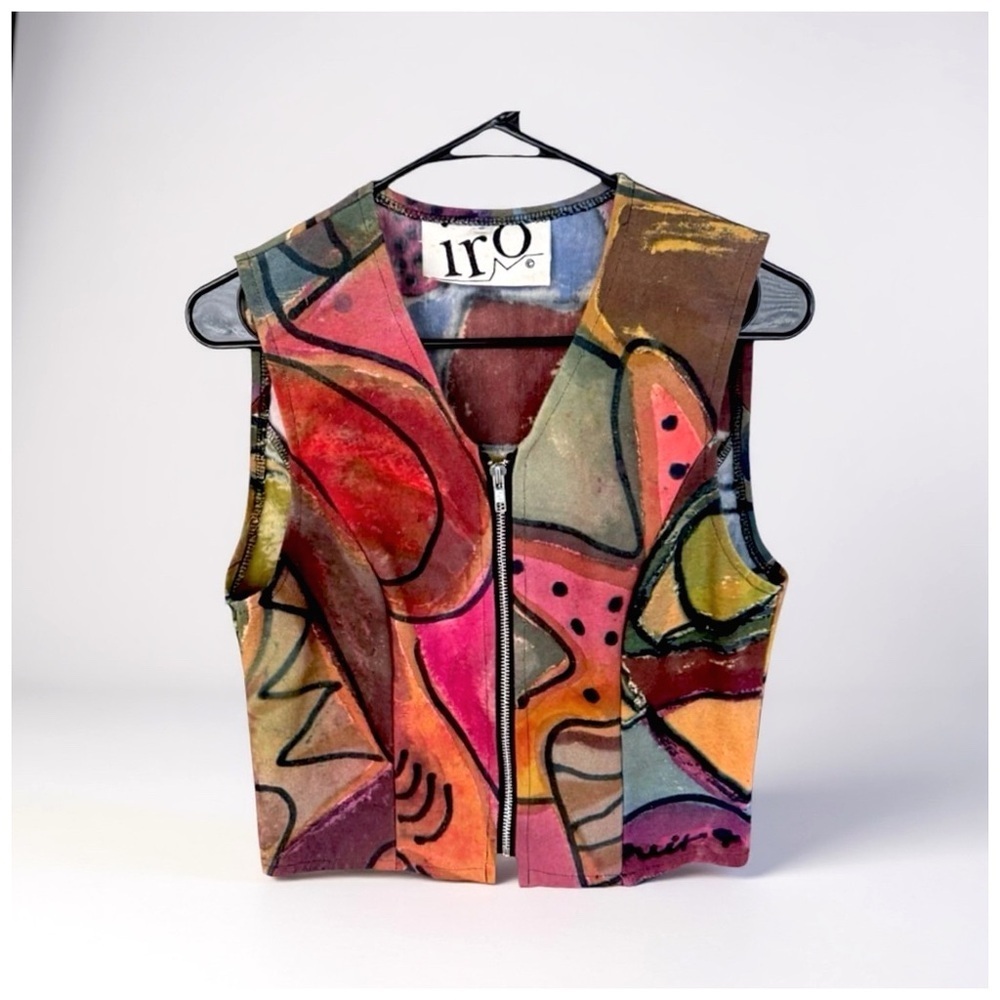 IRO Women’s Full-Front Zip Vest. Red, Green, Blue, Yellow. Small